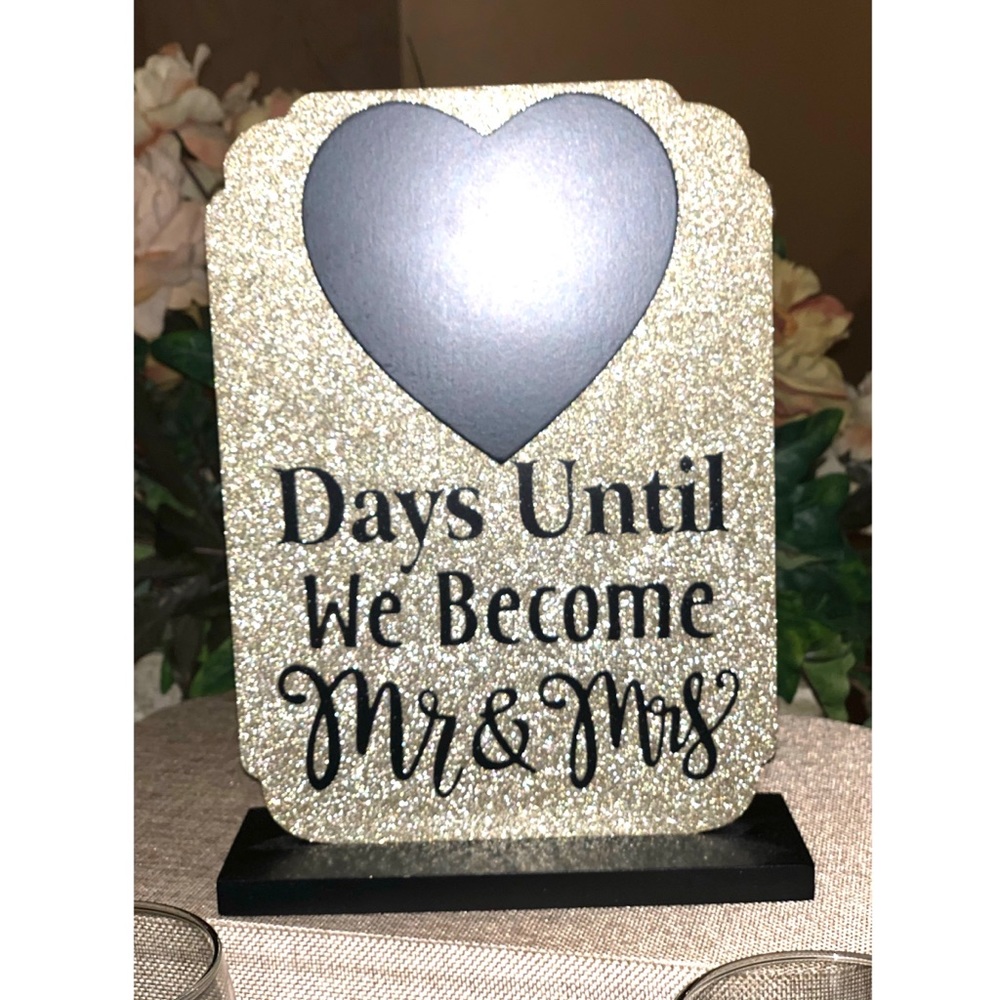 Wedding Countdown Wooden  Sign